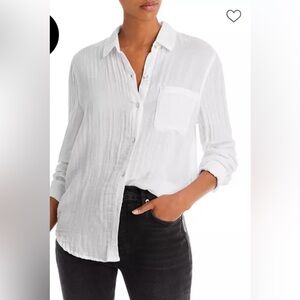 Rails women’s medium Ellis white gauzy 100% cotton soft button down shirt